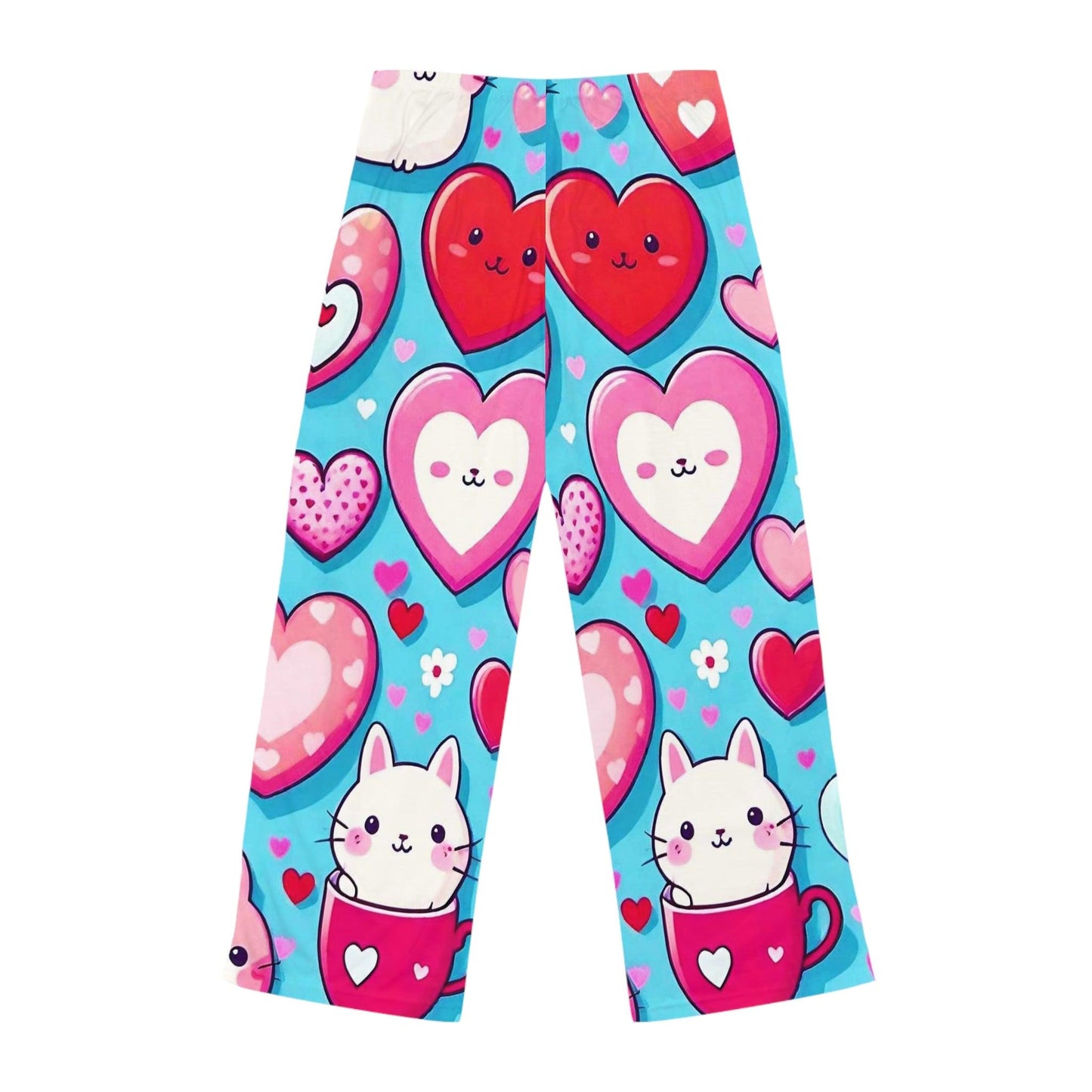 EYNA Emporium - "Kitten Hearts" Women's Pajama Pants with Drawstring