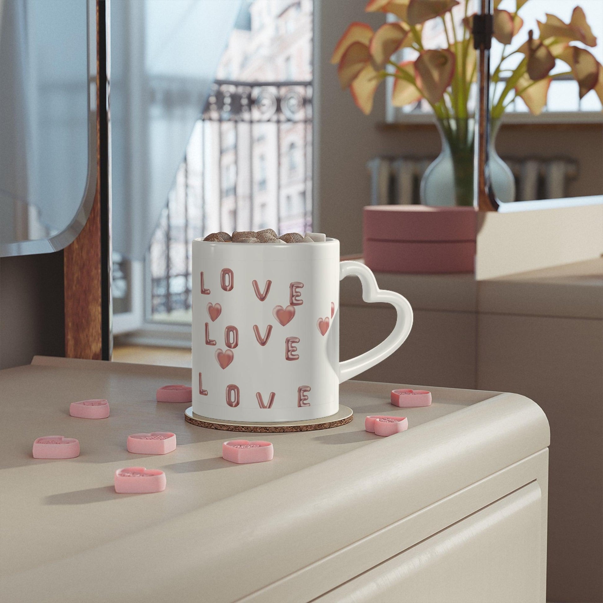 EYNA Emporium - "Love in Hand" Heart-Shaped Mug