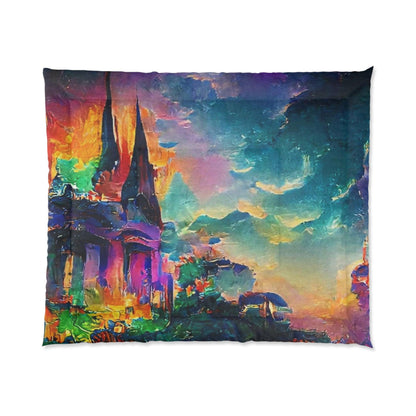 EYNA Emporium - "Mardi Gras Cliffside Temple" Comforter