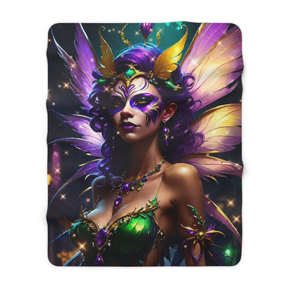 EYNA Emporium - "Mardi Gras Fairy Cabaret" Sherpa Fleece Blanket