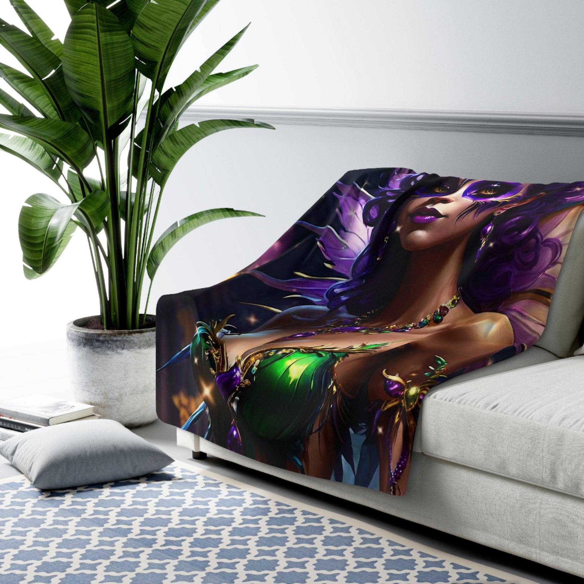 EYNA Emporium - "Mardi Gras Fairy Cabaret" Sherpa Fleece Blanket