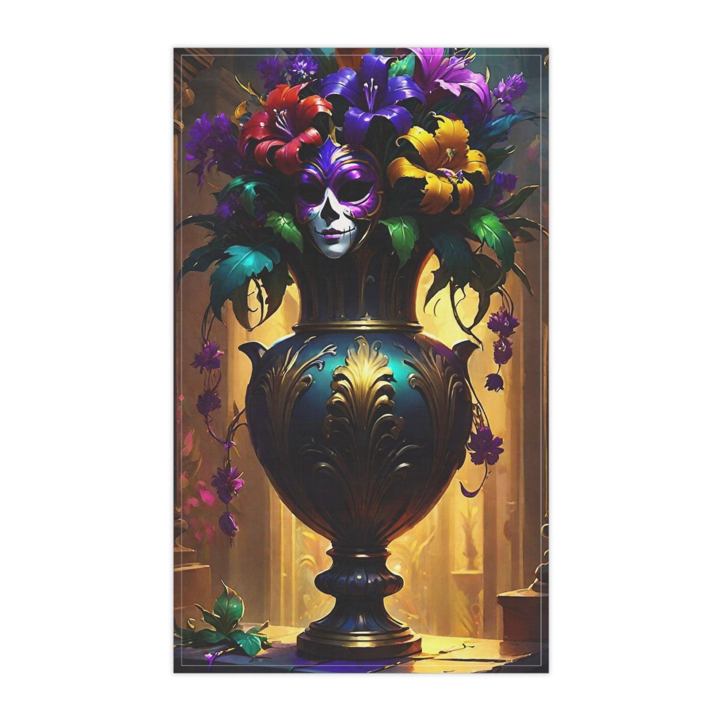 EYNA Emporium - "Mardi Gras Vase" Kitchen Towel