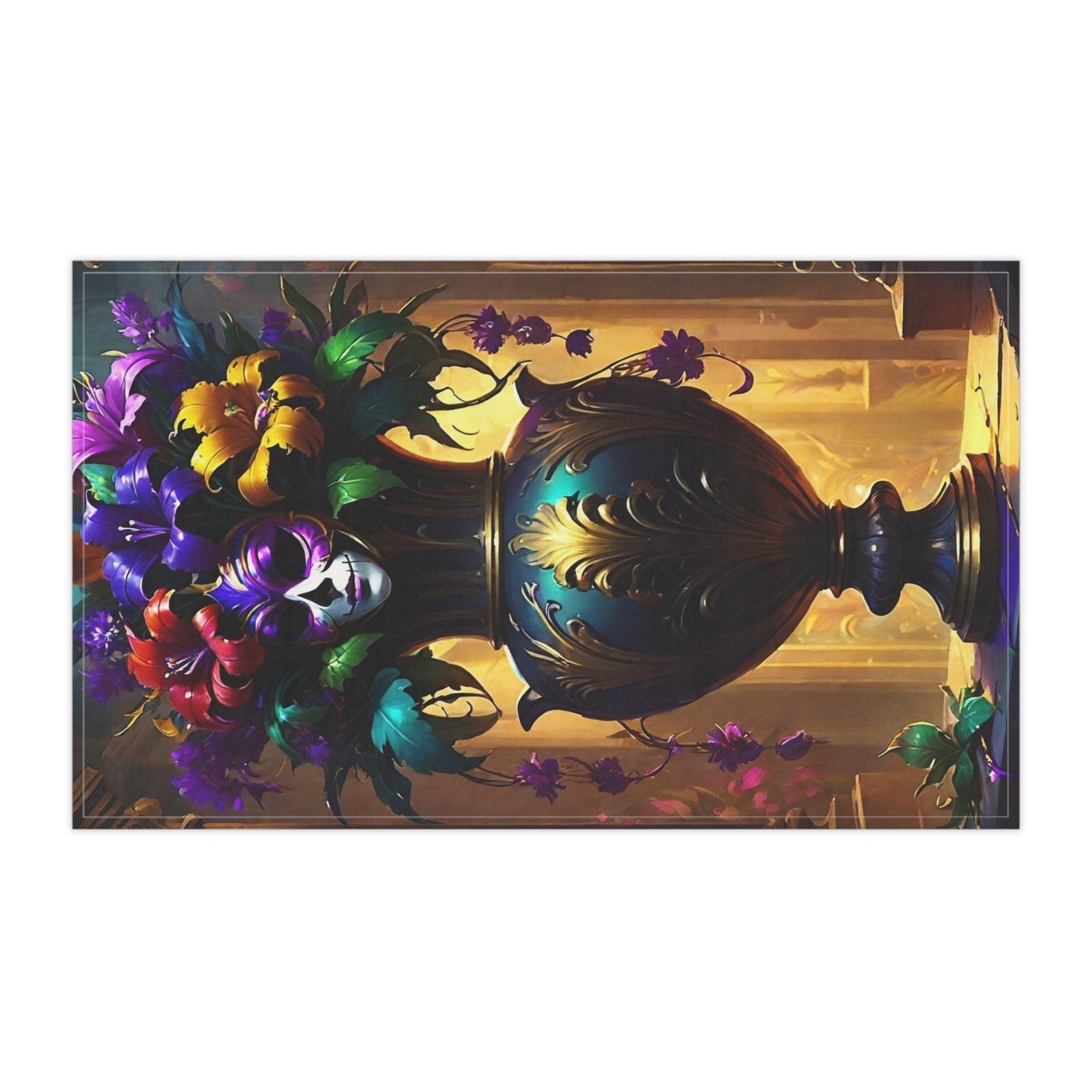 EYNA Emporium - "Mardi Gras Vase" Kitchen Towel