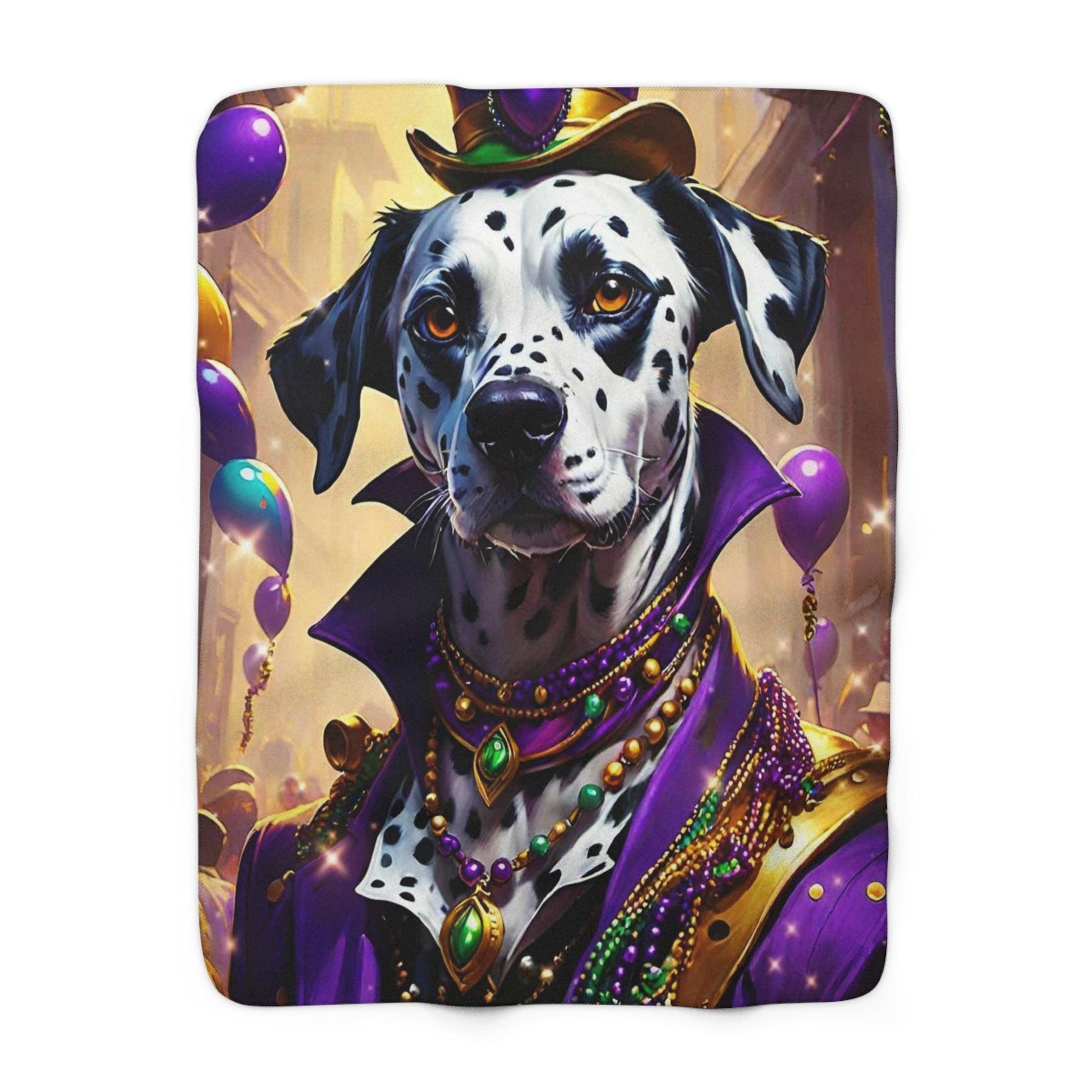 EYNA Emporium - "Mardi Paws Dalmatian" Sherpa Fleece Blanket