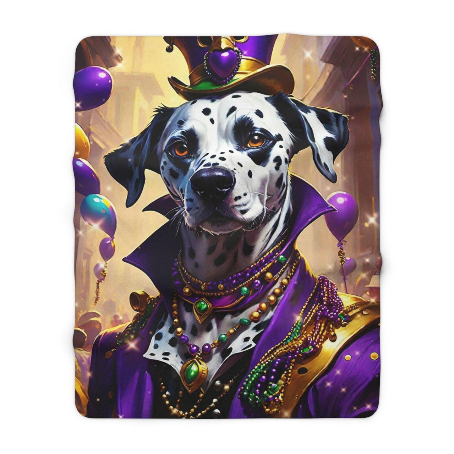 EYNA Emporium - "Mardi Paws Dalmatian" Sherpa Fleece Blanket