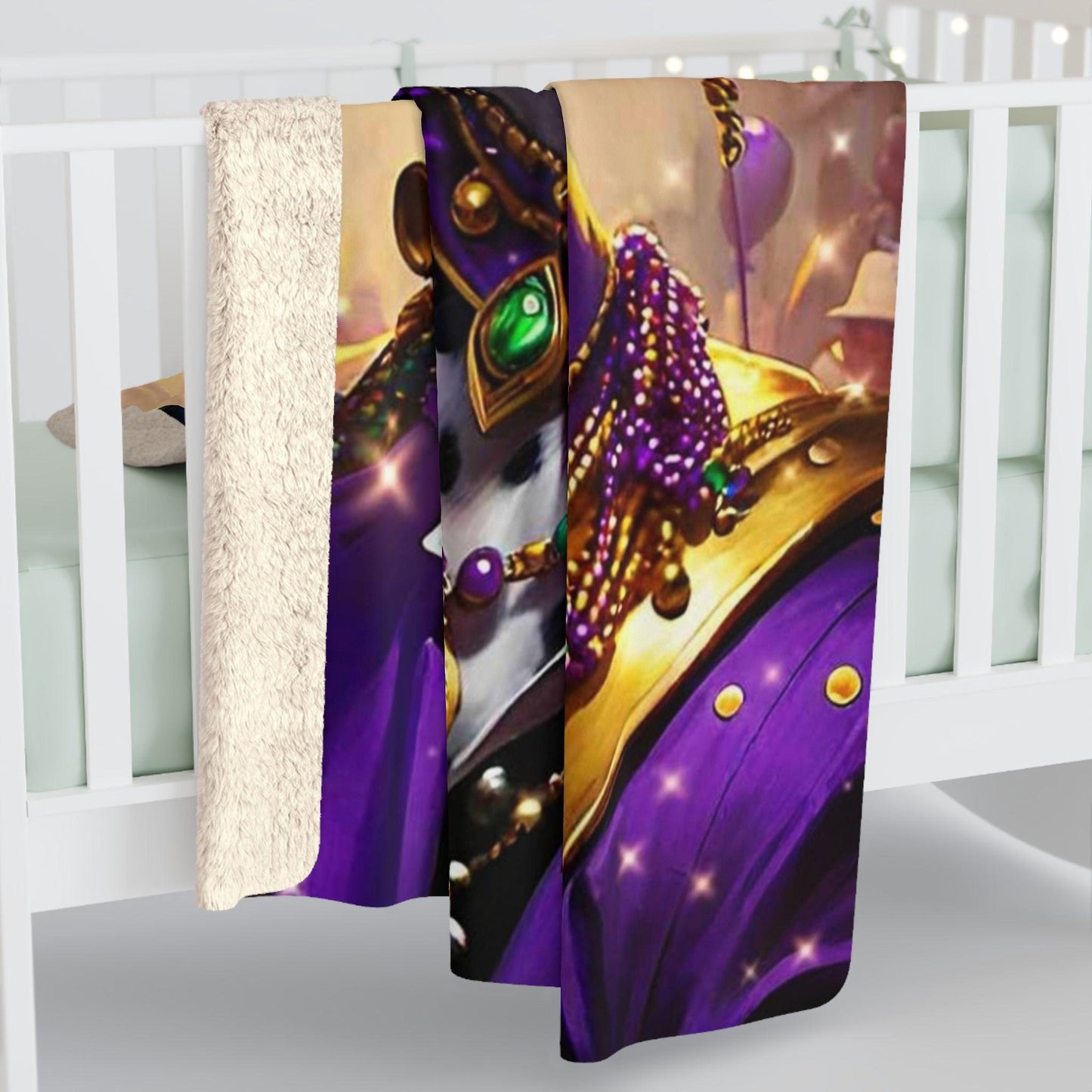 EYNA Emporium - "Mardi Paws Dalmatian" Sherpa Fleece Blanket