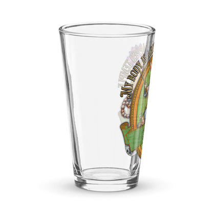 EYNA Emporium - "My Body is a Booby Trapped Temple" Shaker Pint Glass - Monk