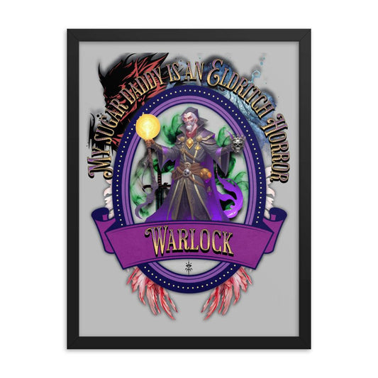 EYNA Emporium - "My Sugar Daddy is a Eldritch Horror" Ayous Wood Framed Poster - Warlock