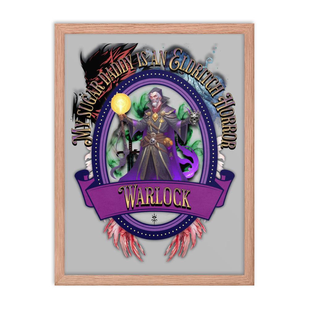 EYNA Emporium - "My Sugar Daddy is a Eldritch Horror" Ayous Wood Framed Poster - Warlock