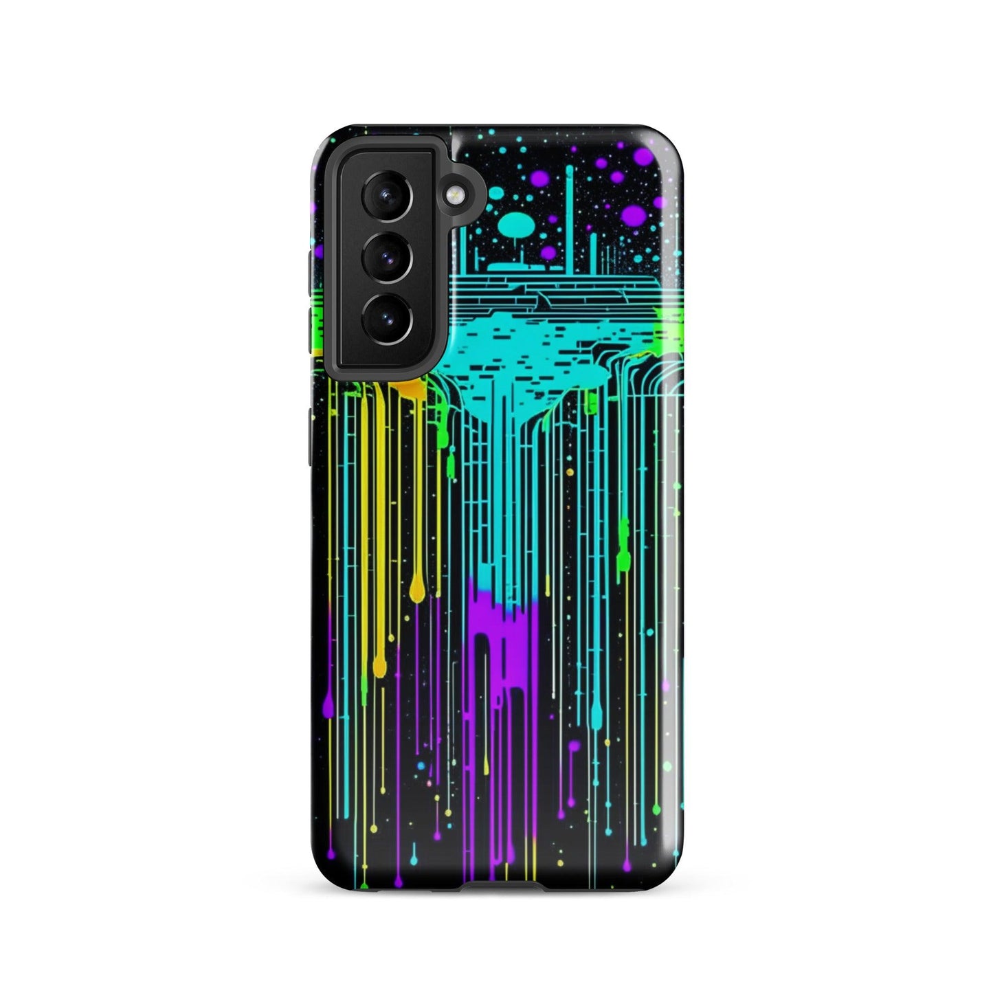 EYNA Emporium - "Neon Rainmaker" Tough Case for Samsung® Phones - Dual Layer Protection