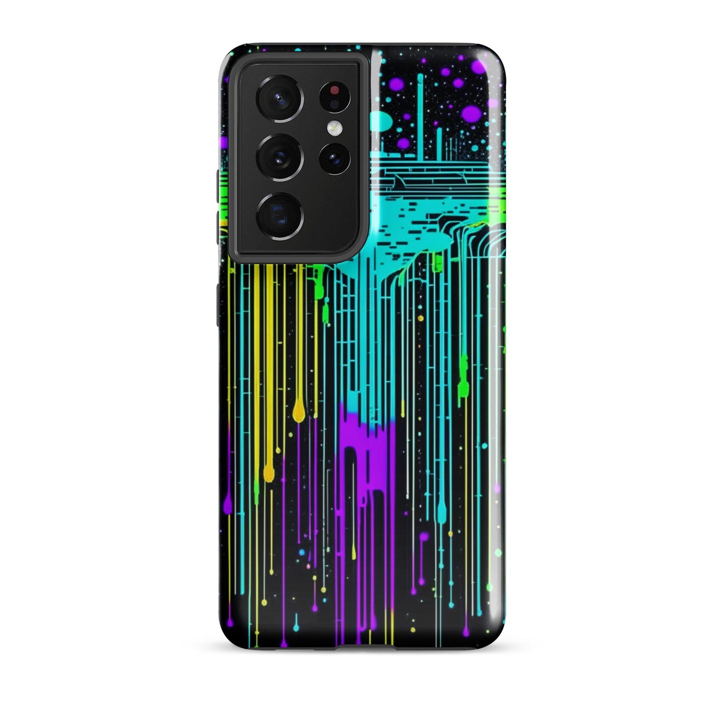 EYNA Emporium - "Neon Rainmaker" Tough Case for Samsung® Phones - Dual Layer Protection