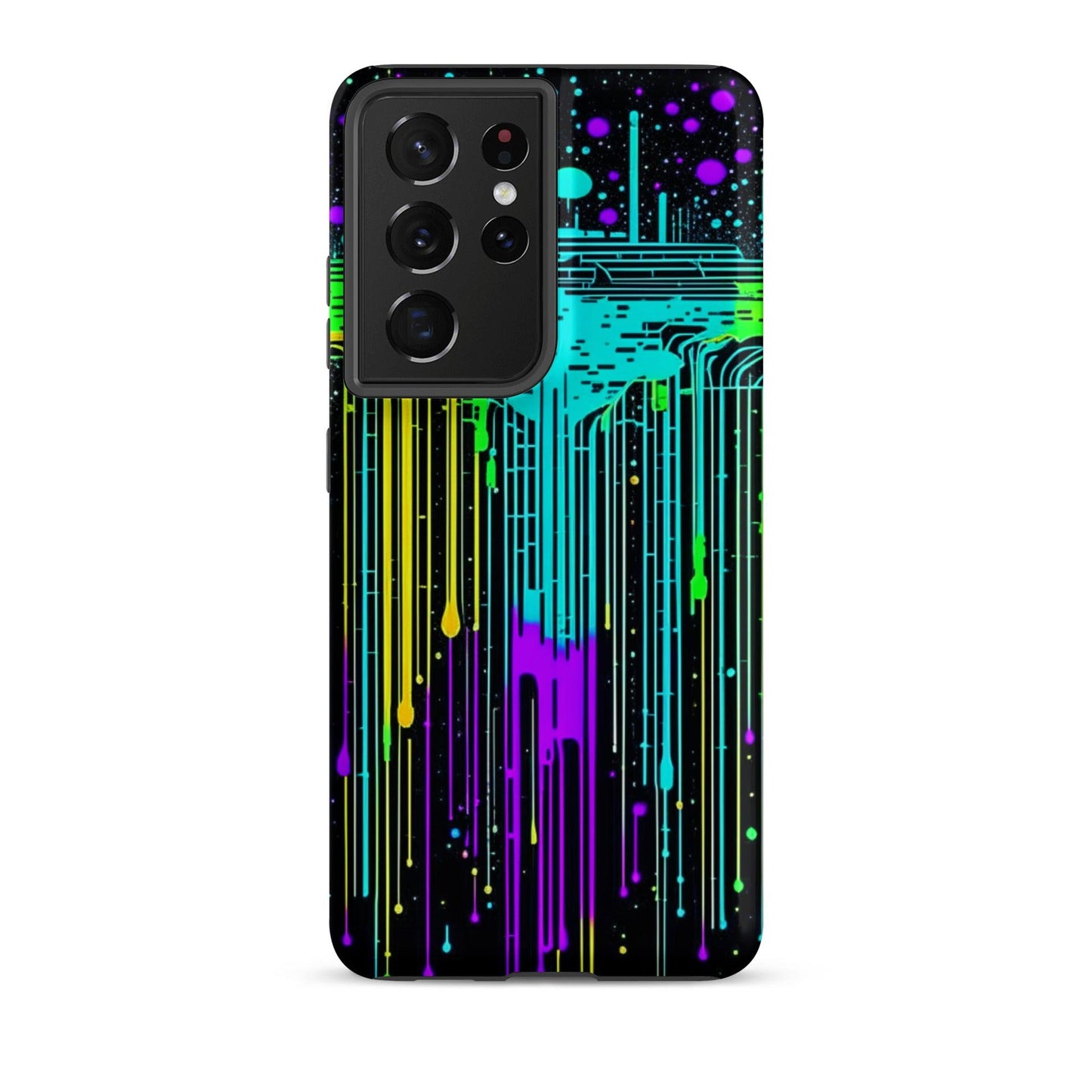 EYNA Emporium - "Neon Rainmaker" Tough Case for Samsung® Phones - Dual Layer Protection