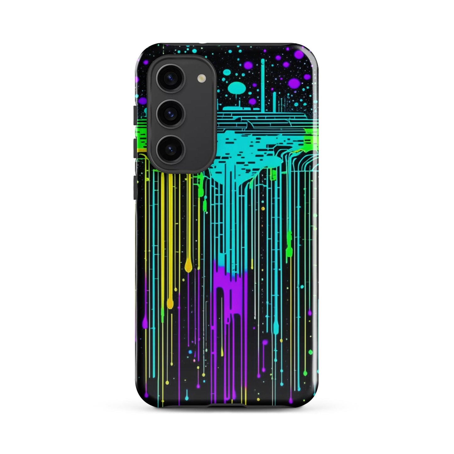 EYNA Emporium - "Neon Rainmaker" Tough Case for Samsung® Phones - Dual Layer Protection