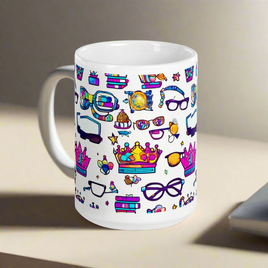 EYNA Emporium - "Nerd Chic" White Glossy Mug