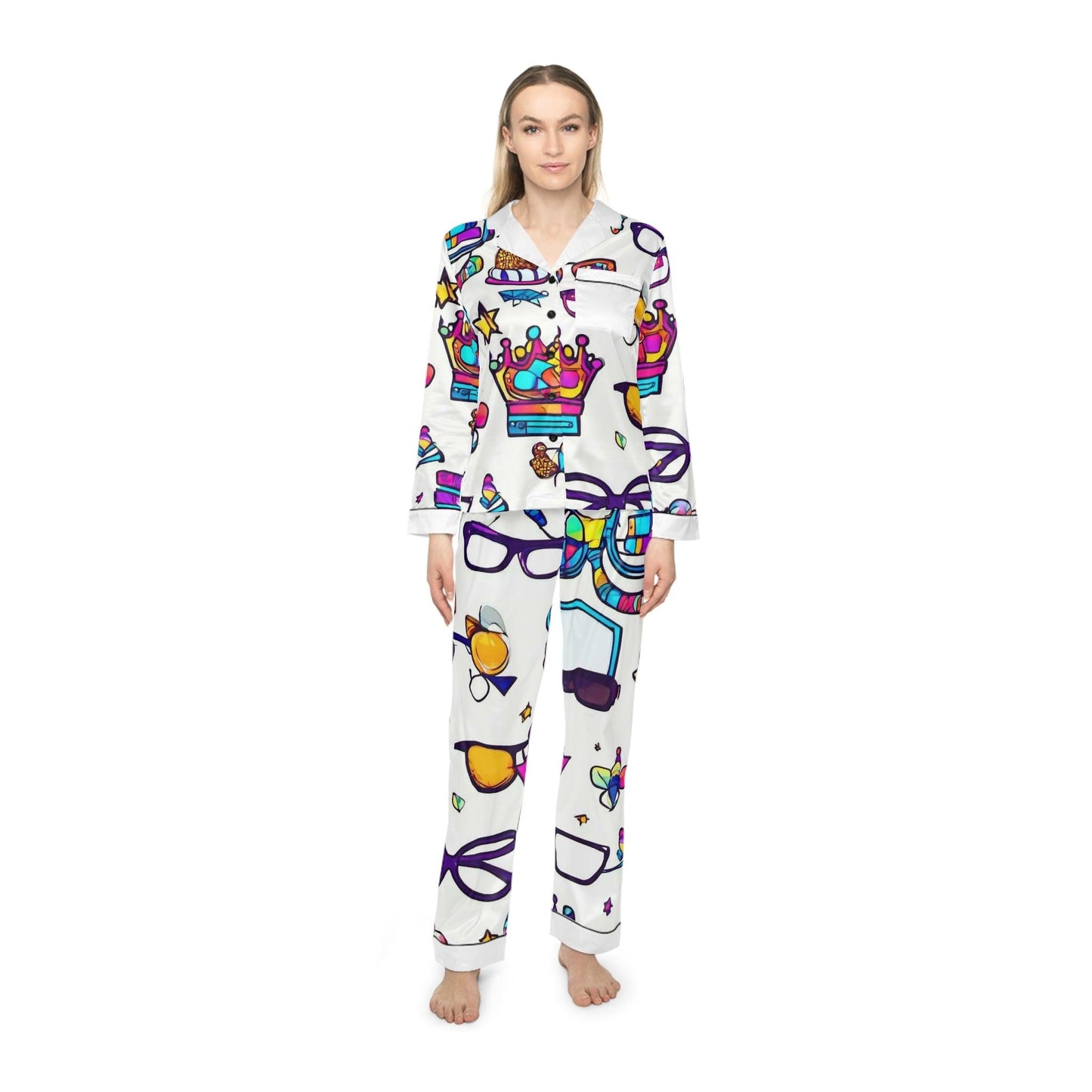 EYNA Emporium - "Nerd Chic" Women's Satin Pajamas