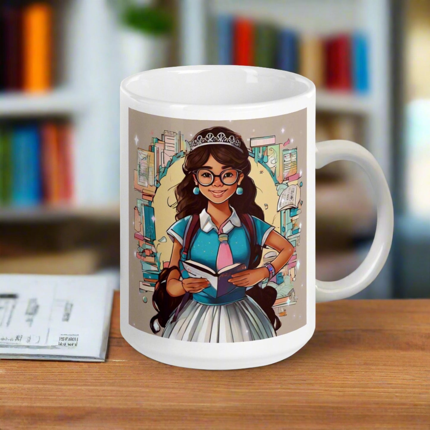 EYNA Emporium - "Nerdy Princess" White Glossy Mug