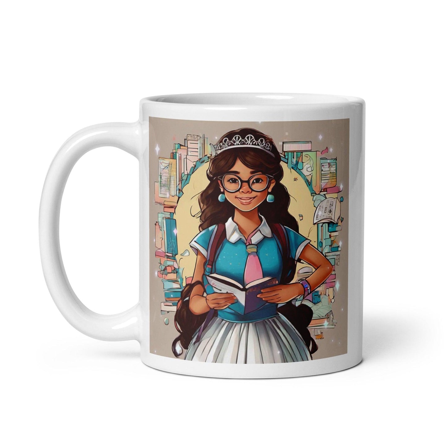 EYNA Emporium - "Nerdy Princess" White Glossy Mug