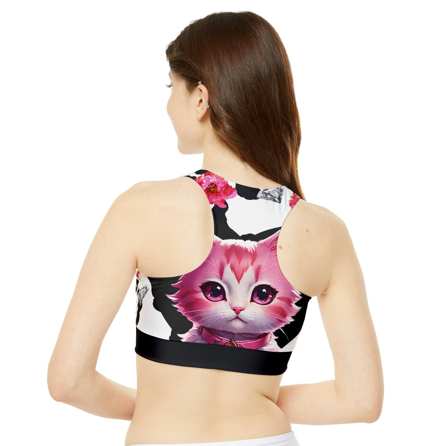 EYNA Emporium - "Pink Diamond Kitten" High Neck Crop Bikini Top