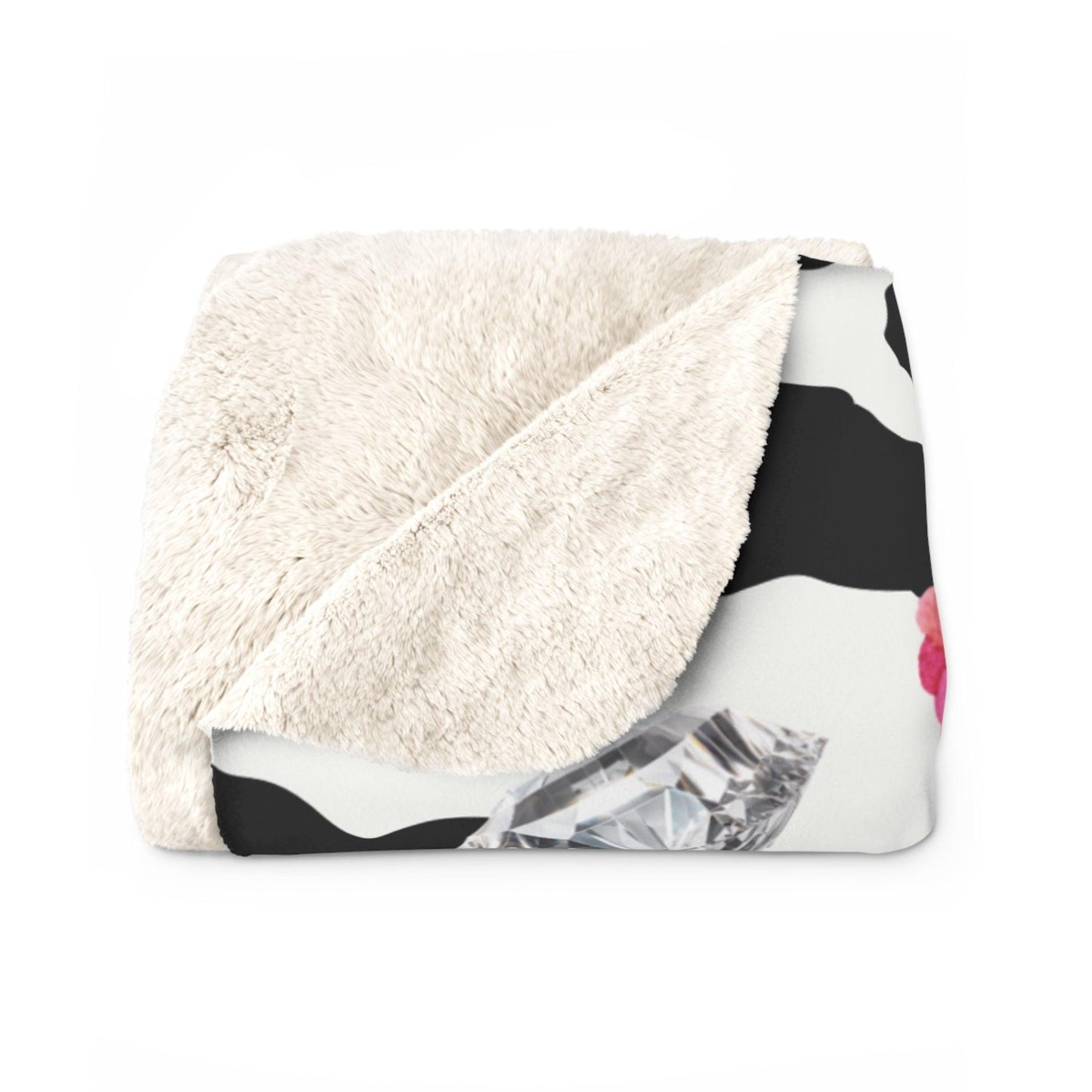 EYNA Emporium - "Pink Diamond Kitten" Sherpa Fleece Blanket