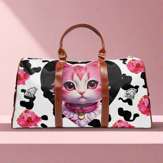 EYNA Emporium - "Pink Diamond Kitten" Waterproof Travel Bag