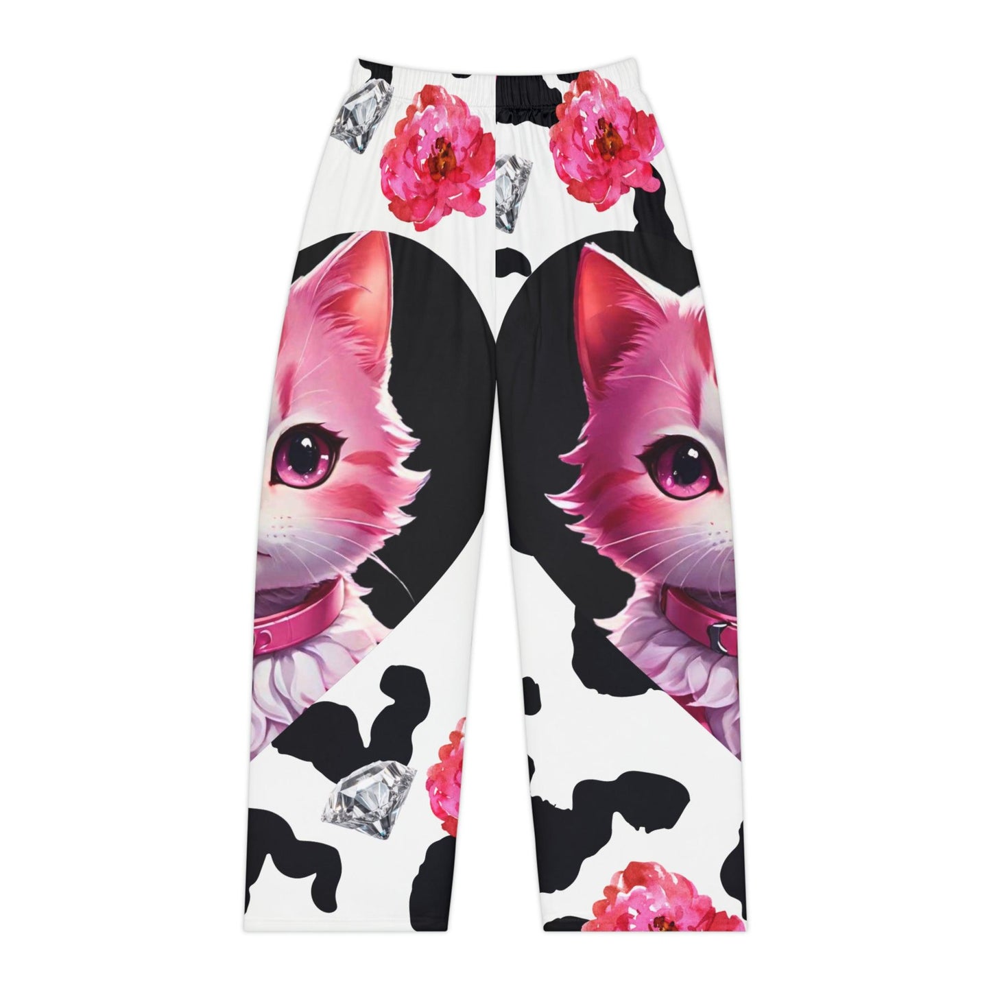 EYNA Emporium - "Pink Diamond Kitten" Women's Pajama Pants