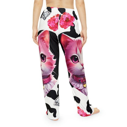 EYNA Emporium - "Pink Diamond Kitten" Women's Pajama Pants