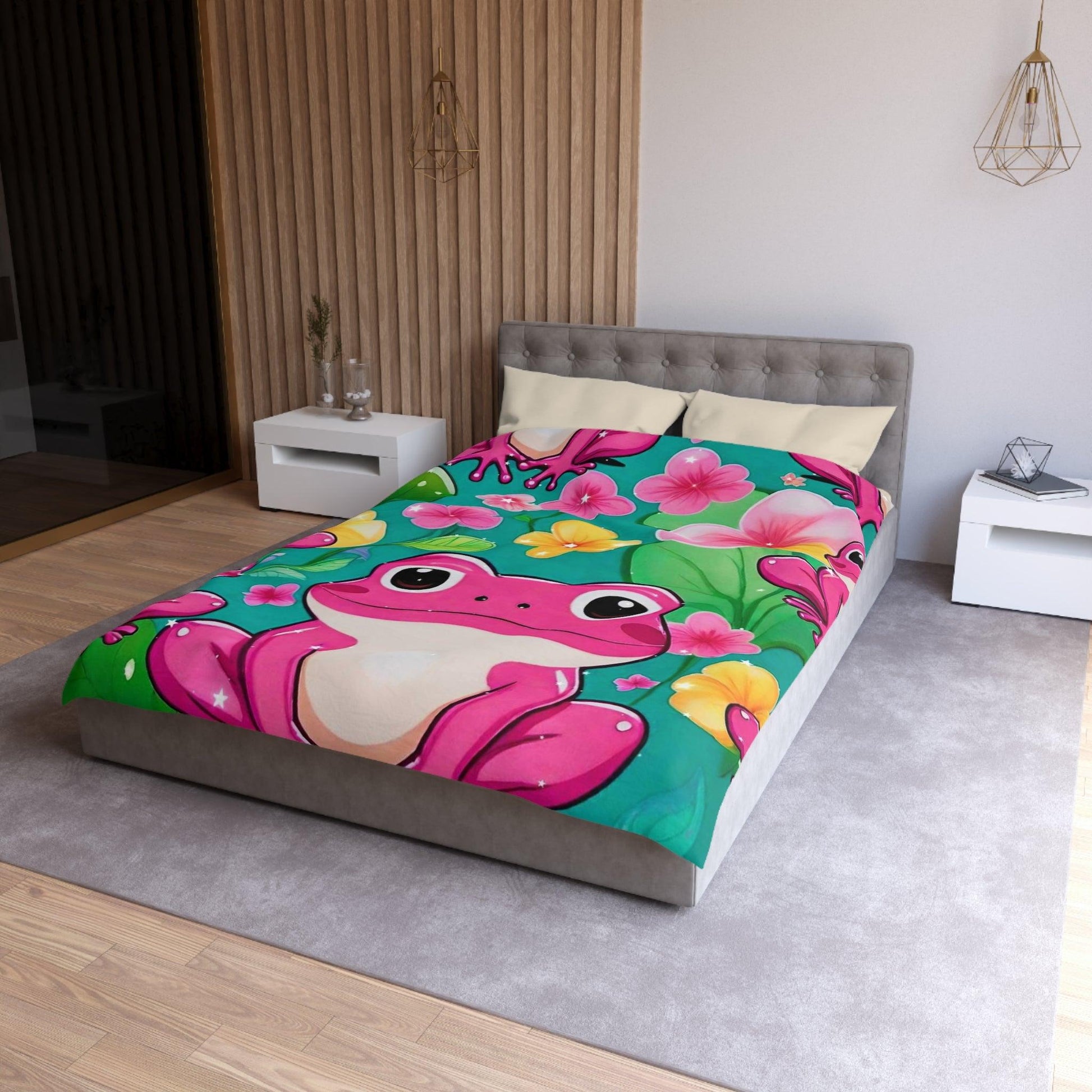 EYNA Emporium - "Pink Frog" Microfiber Duvet Cover