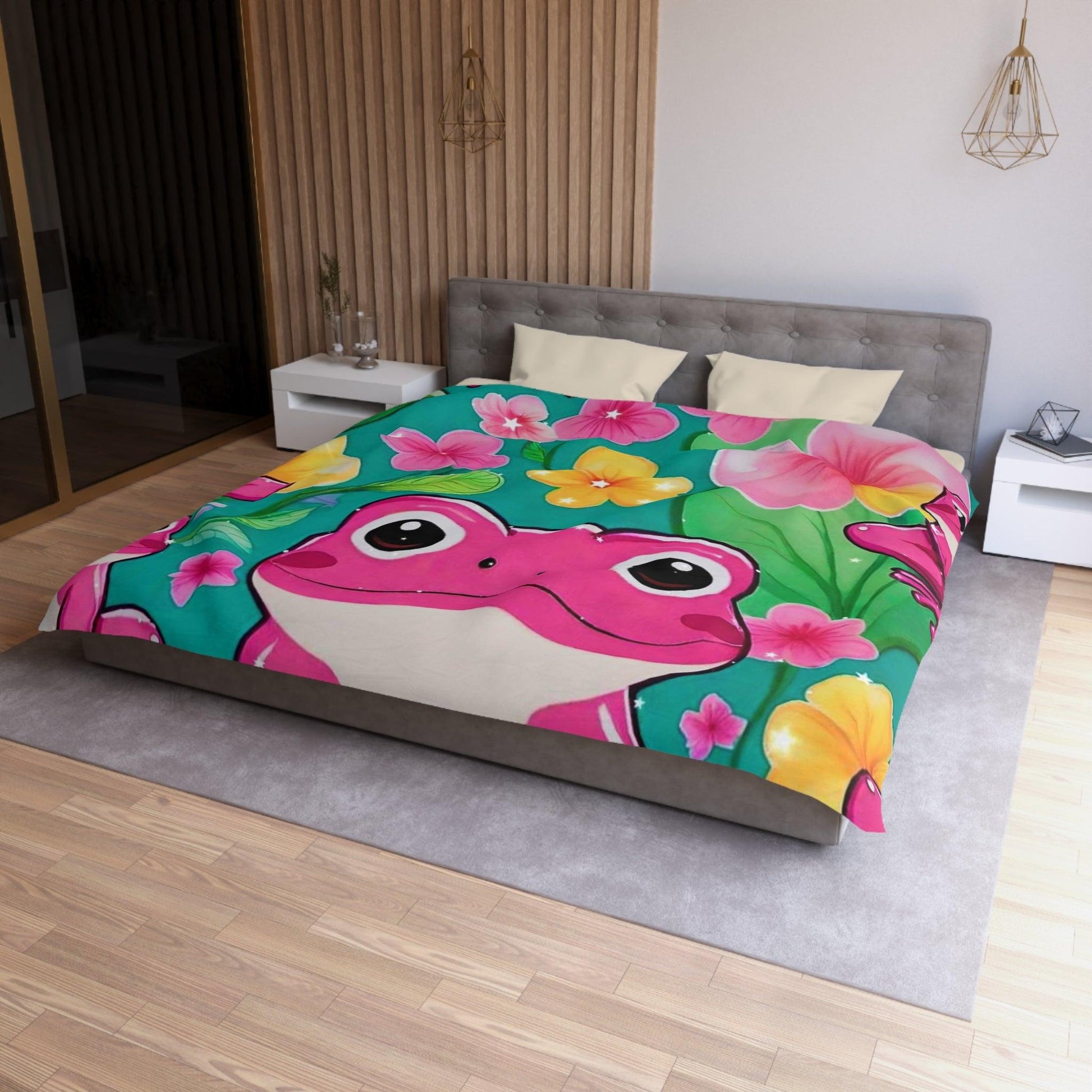 EYNA Emporium - "Pink Frog" Microfiber Duvet Cover