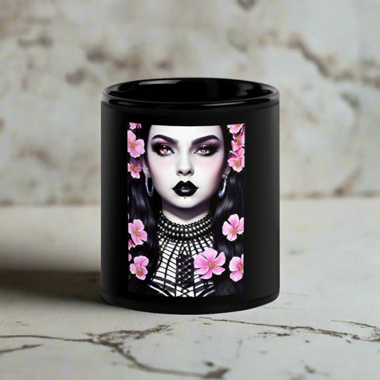 EYNA Emporium - "Pretty in Gothica" Black Glossy Mug