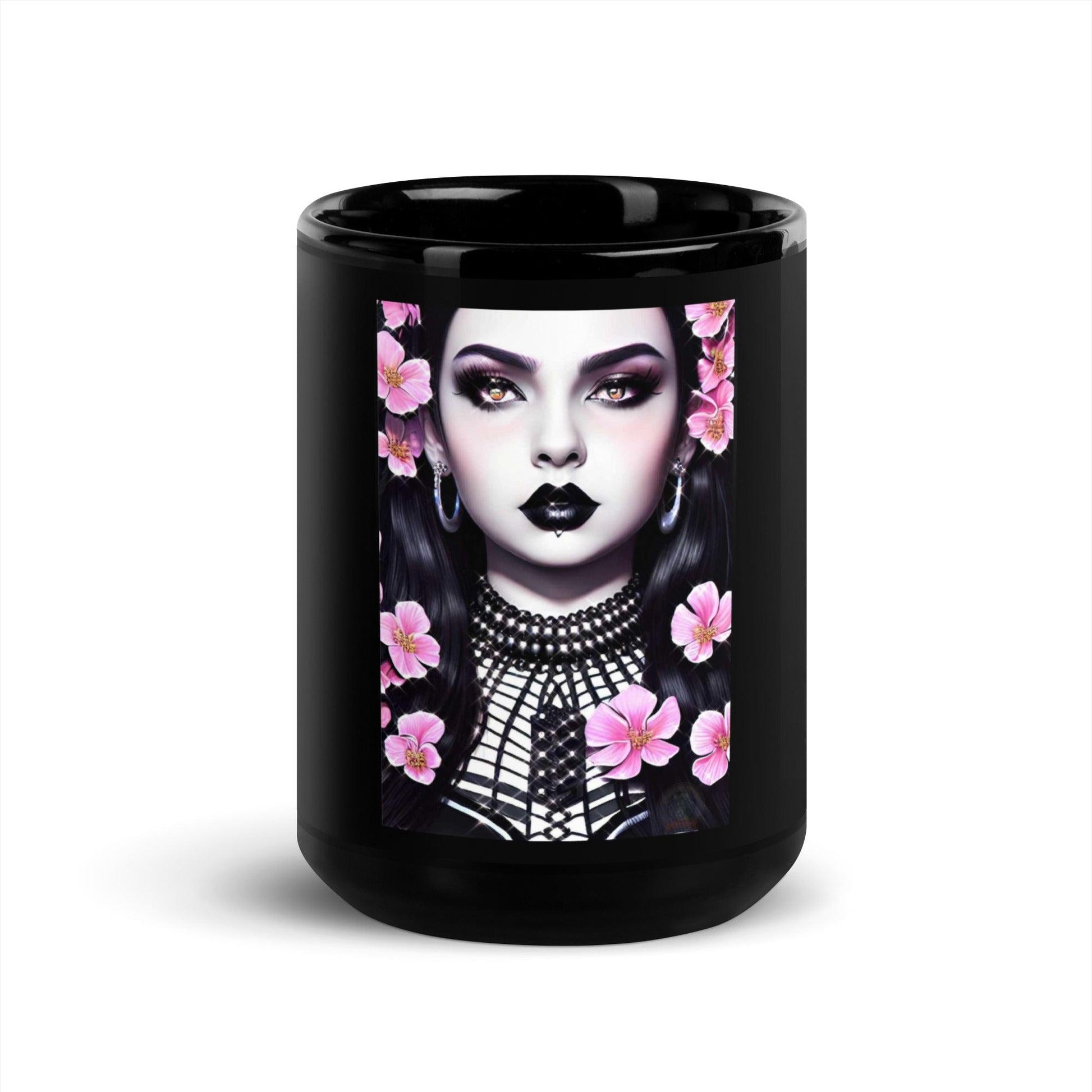 EYNA Emporium - "Pretty in Gothica" Black Glossy Mug