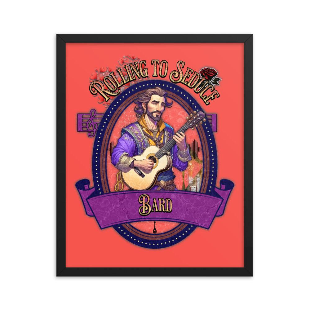 EYNA Emporium - "Rolling to Seduce" Ayous Wood Framed Poster - Male Bard