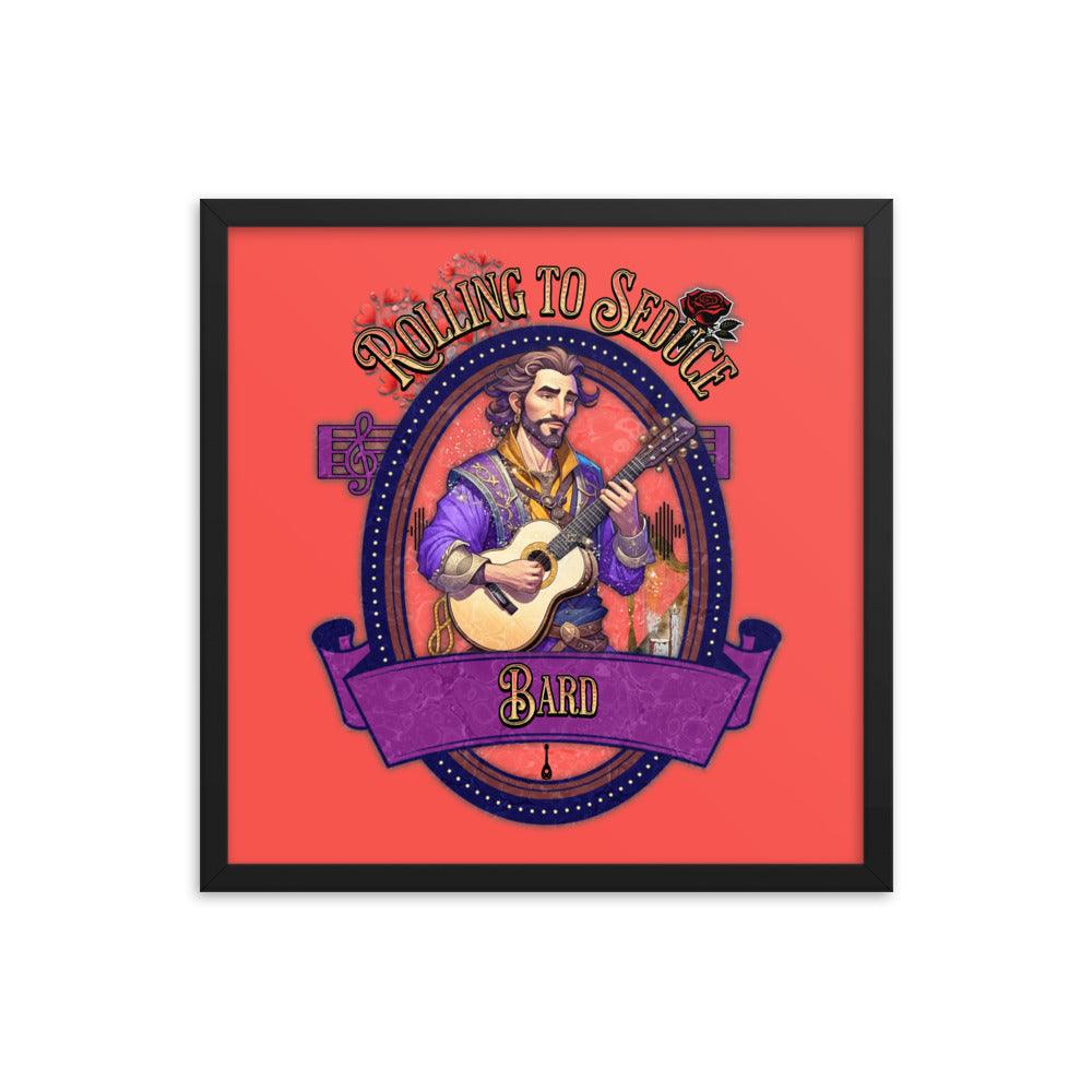 EYNA Emporium - "Rolling to Seduce" Ayous Wood Framed Poster - Male Bard