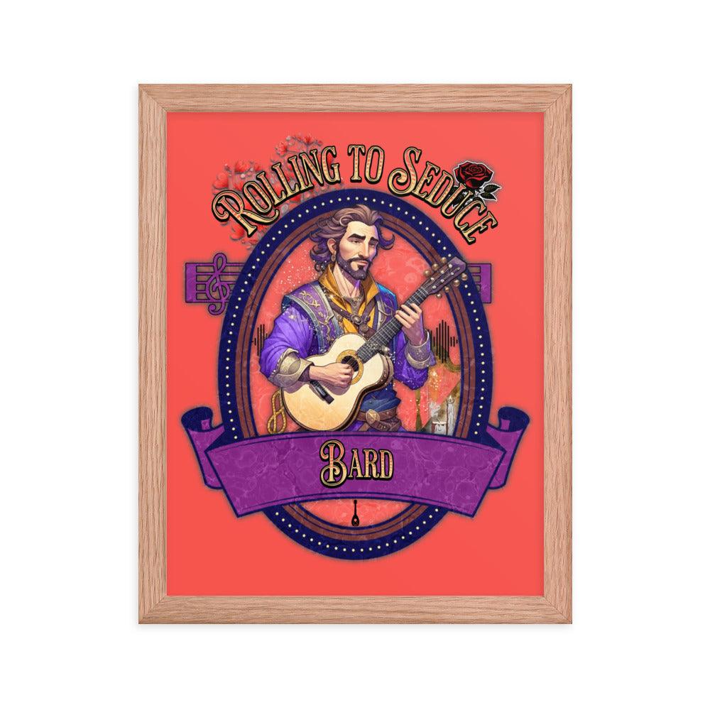 EYNA Emporium - "Rolling to Seduce" Ayous Wood Framed Poster - Male Bard