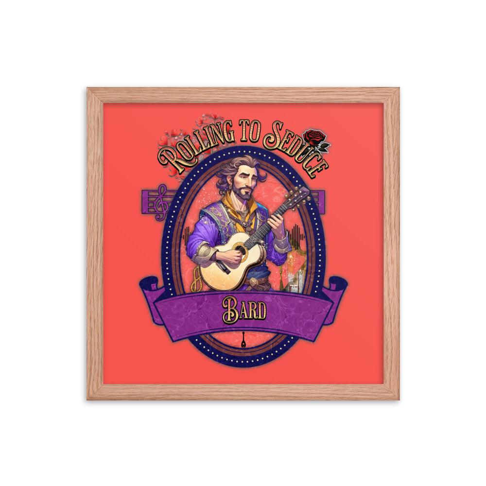 EYNA Emporium - "Rolling to Seduce" Ayous Wood Framed Poster - Male Bard