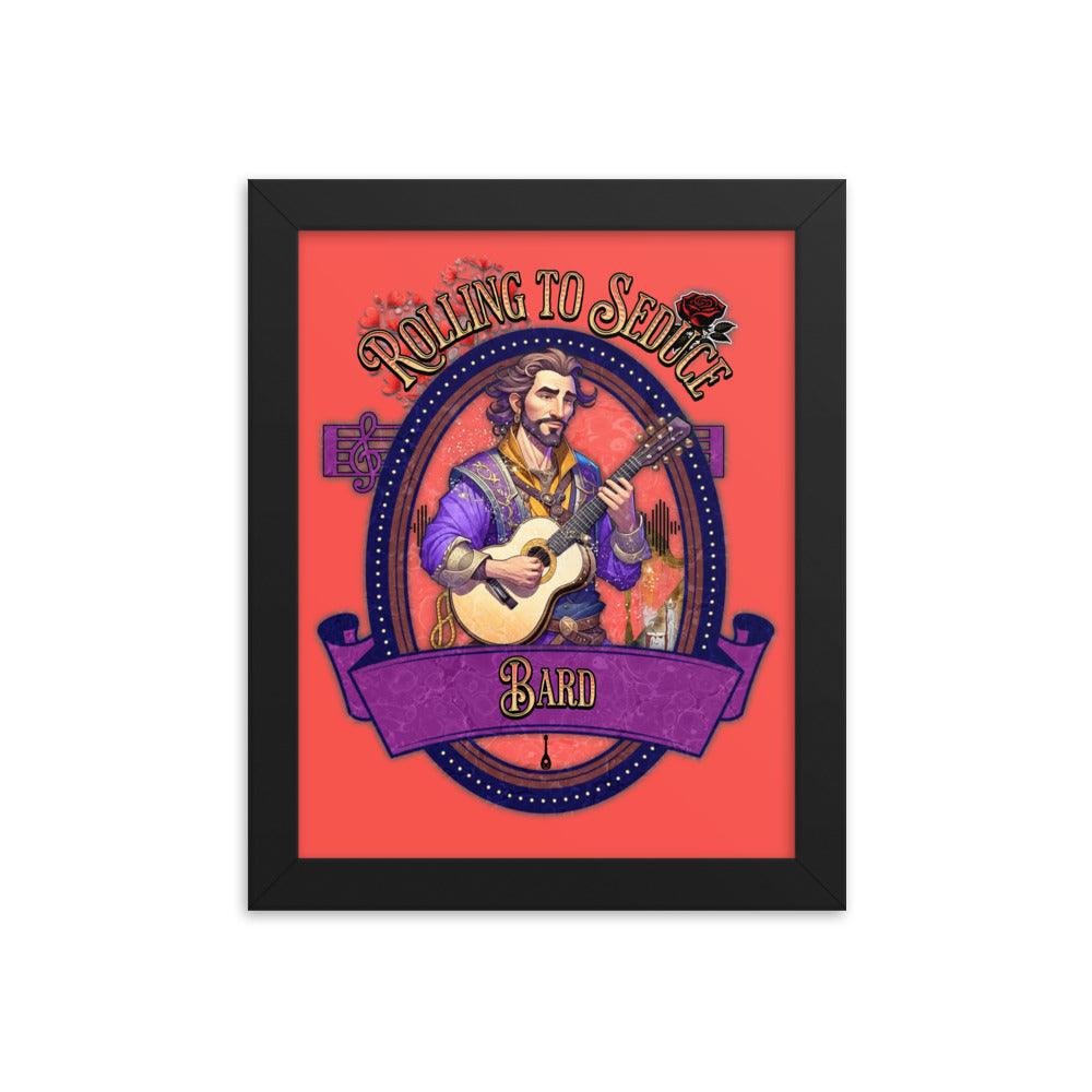 EYNA Emporium - "Rolling to Seduce" Ayous Wood Framed Poster - Male Bard