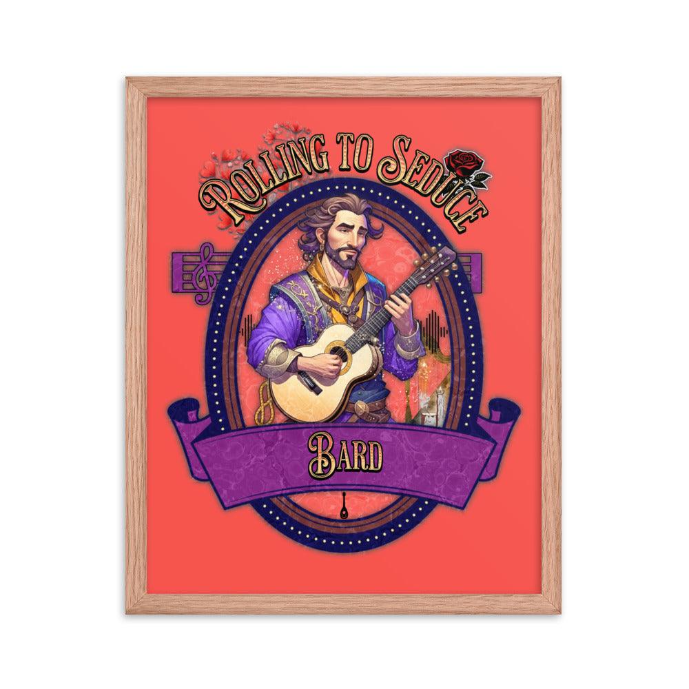 EYNA Emporium - "Rolling to Seduce" Ayous Wood Framed Poster - Male Bard