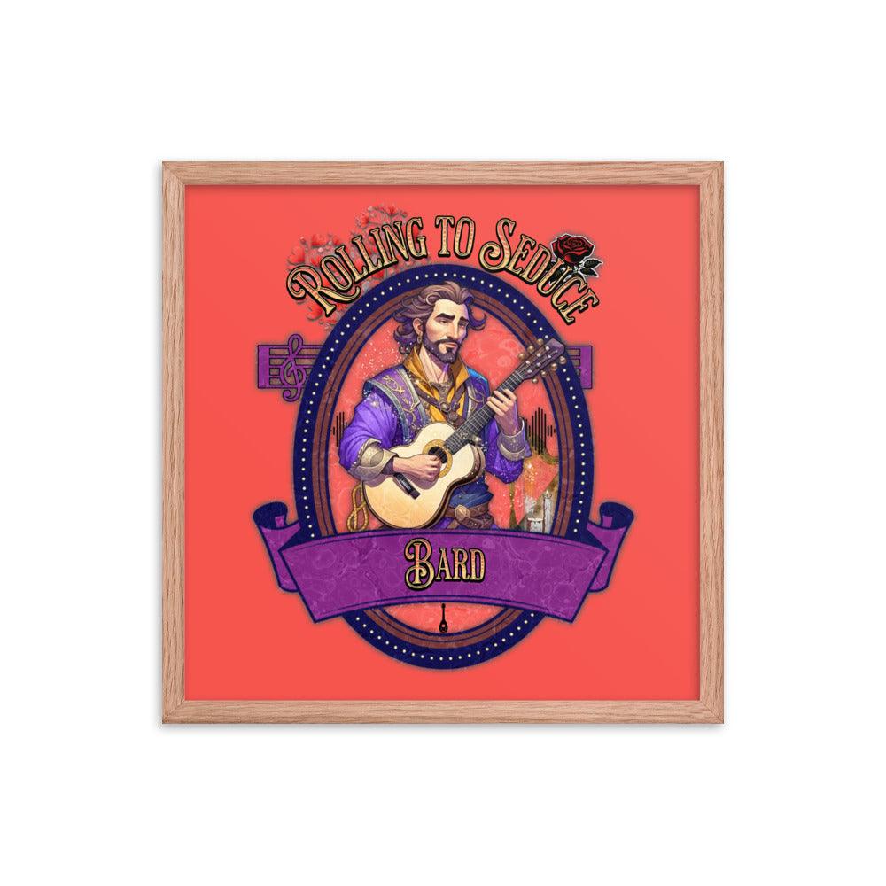 EYNA Emporium - "Rolling to Seduce" Ayous Wood Framed Poster - Male Bard