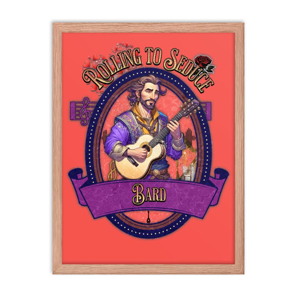 EYNA Emporium - "Rolling to Seduce" Ayous Wood Framed Poster - Male Bard