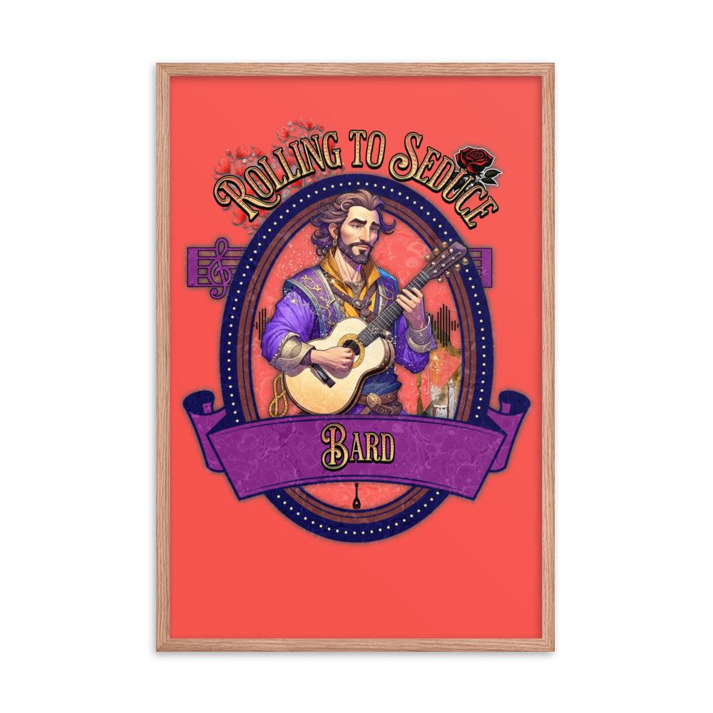 EYNA Emporium - "Rolling to Seduce" Ayous Wood Framed Poster - Male Bard