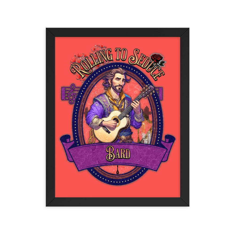 EYNA Emporium - "Rolling to Seduce" Ayous Wood Framed Poster - Male Bard