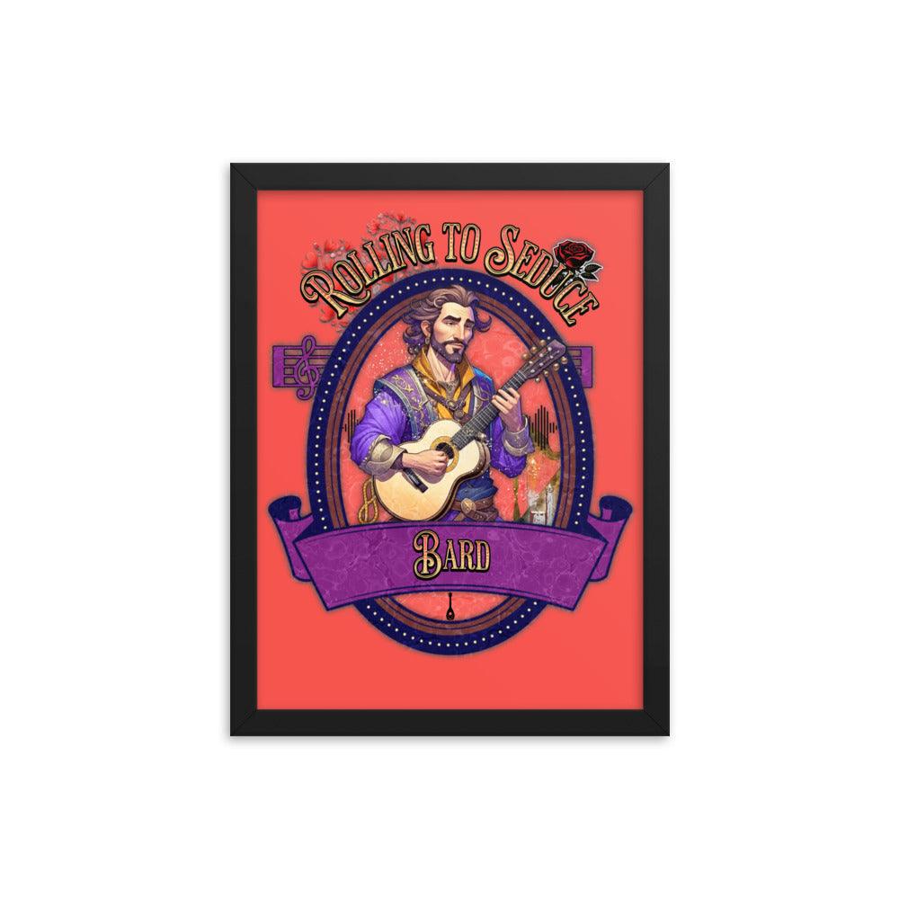 EYNA Emporium - "Rolling to Seduce" Ayous Wood Framed Poster - Male Bard