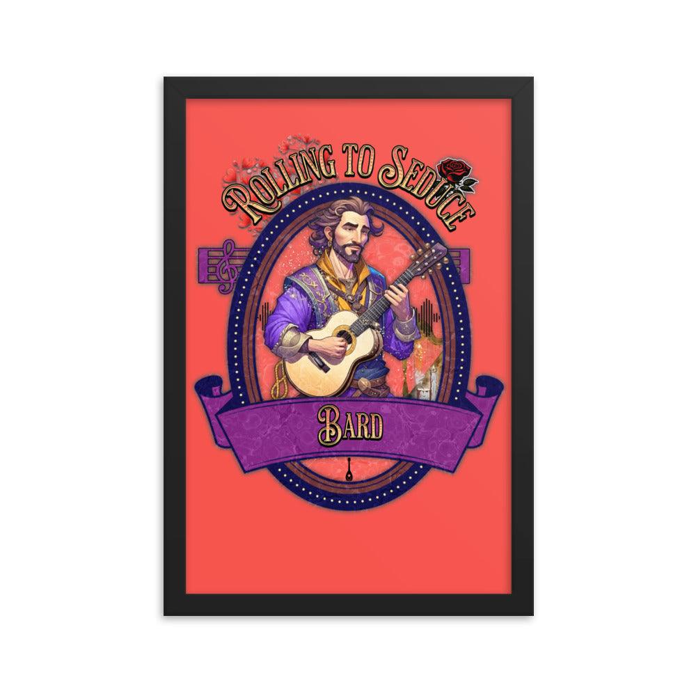 EYNA Emporium - "Rolling to Seduce" Ayous Wood Framed Poster - Male Bard