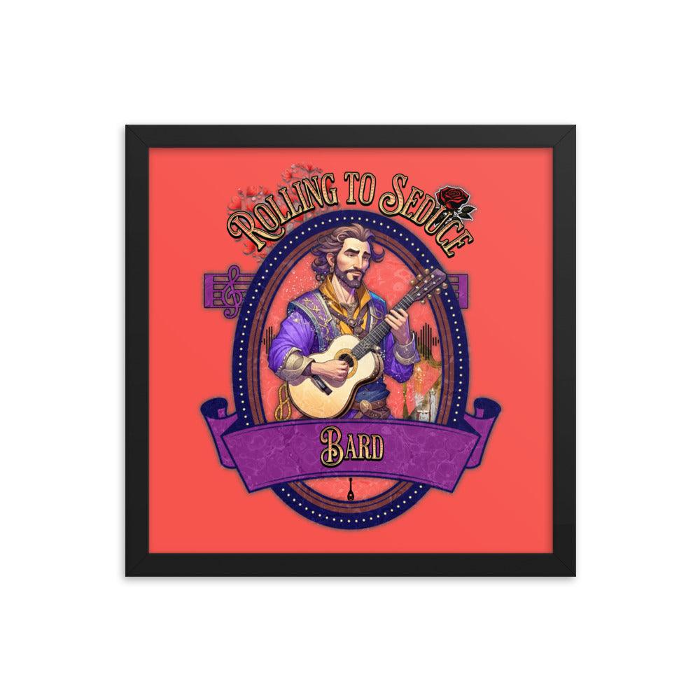 EYNA Emporium - "Rolling to Seduce" Ayous Wood Framed Poster - Male Bard