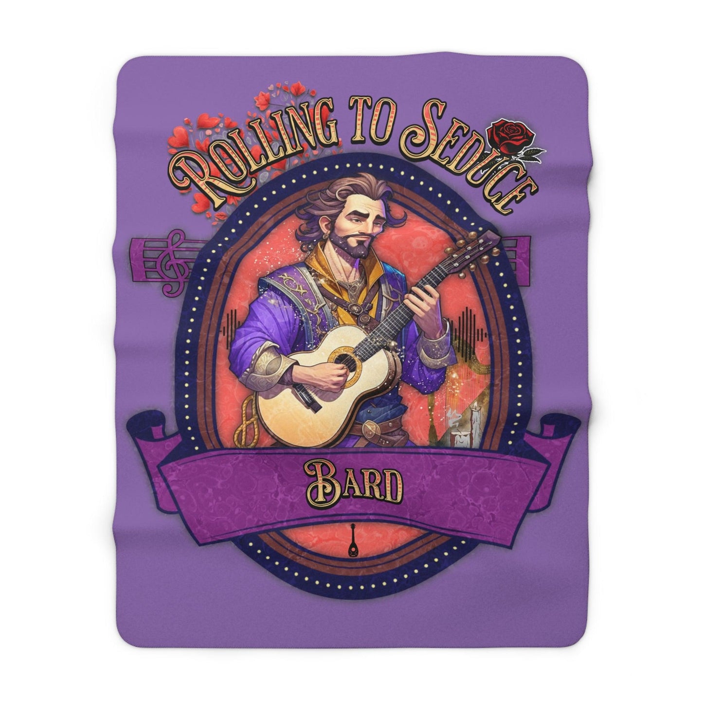 EYNA Emporium - "Rolling to Seduce" Sherpa Fleece Blanket - Male Bard