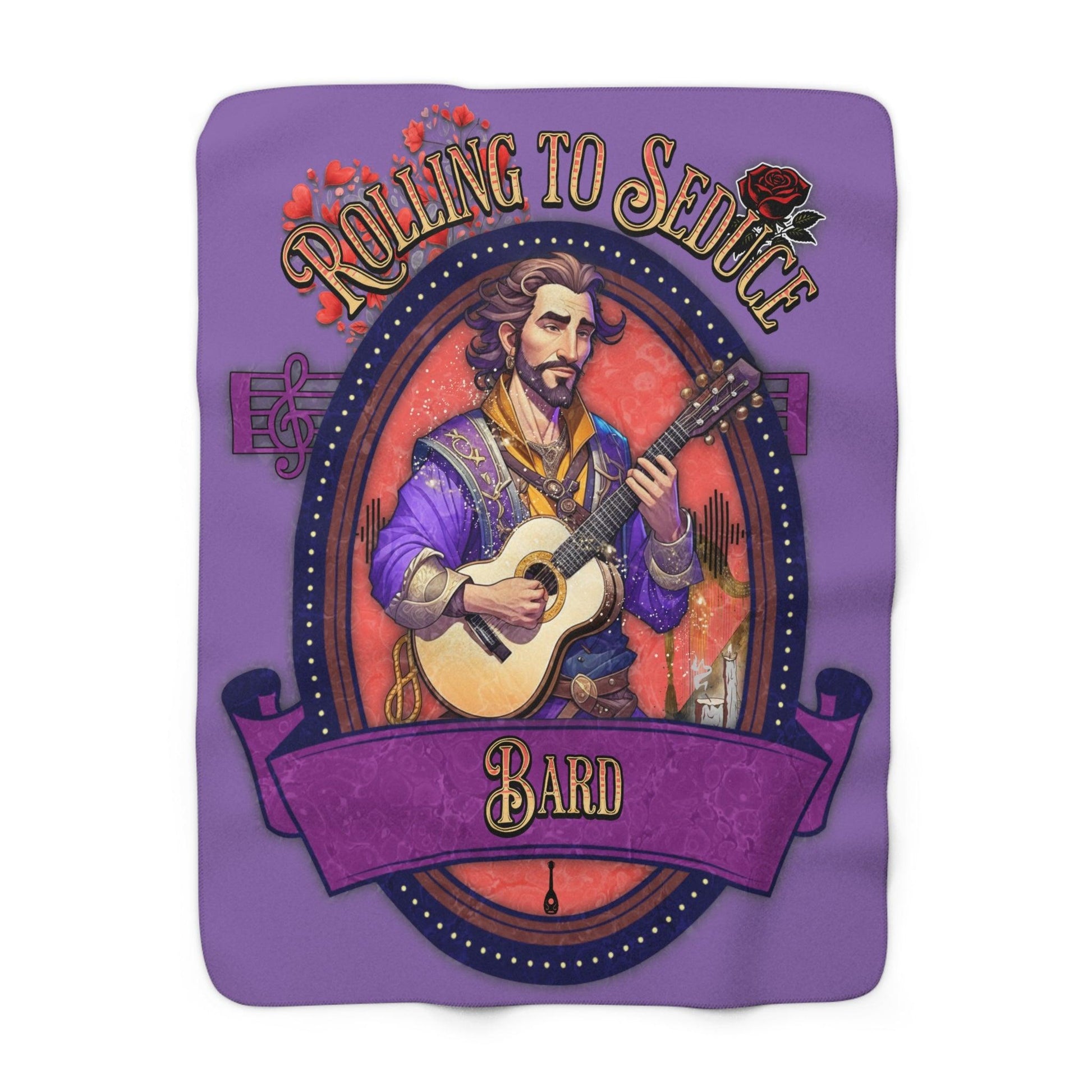 EYNA Emporium - "Rolling to Seduce" Sherpa Fleece Blanket - Male Bard