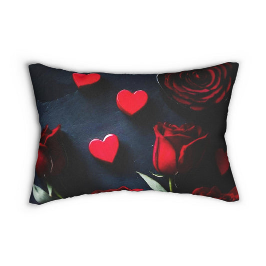 EYNA Emporium - "Roses" Spun Polyester Lumbar Pillow