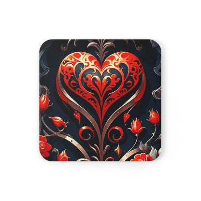 EYNA Emporium - "Royal Heart" Corkwood Coaster Set