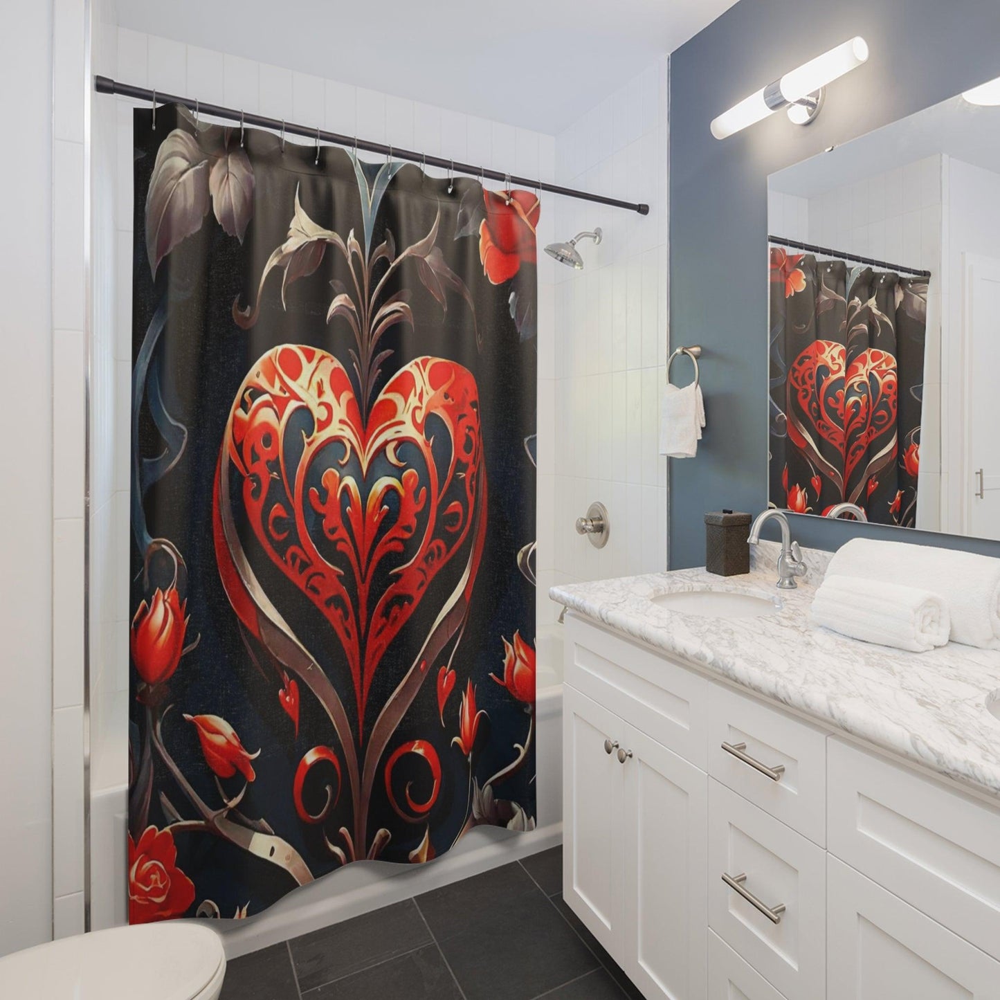 EYNA Emporium - "Royal Heart" Shower Curtains