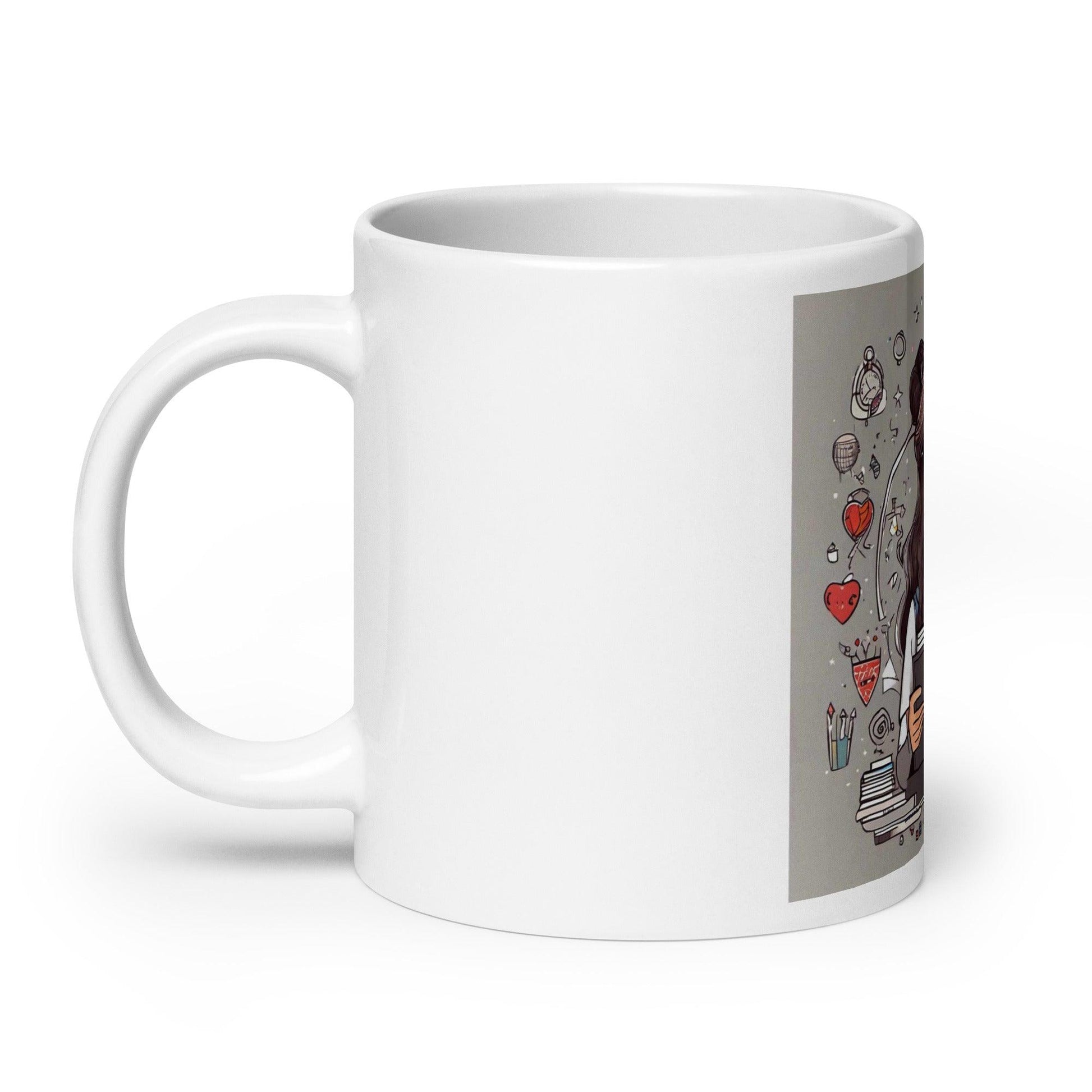 EYNA Emporium - "S.T.E.M. Glam" White Glossy Mug