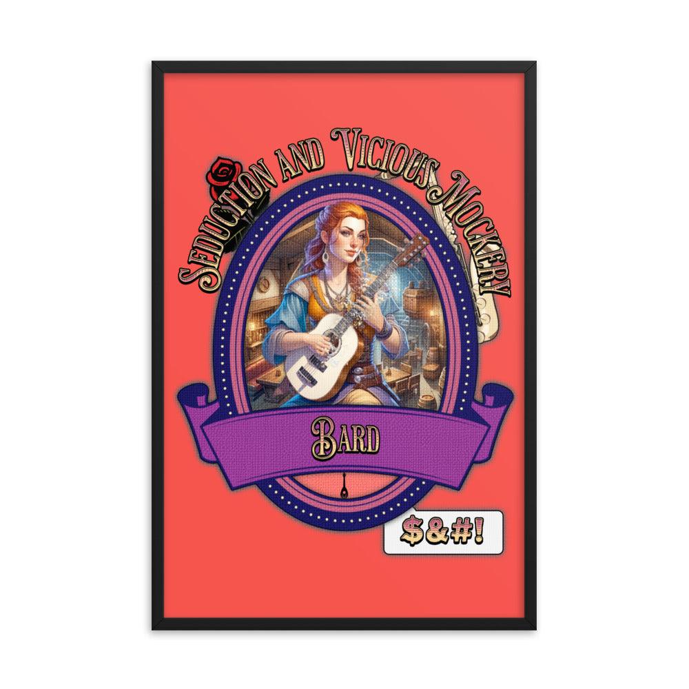 EYNA Emporium - "Seduction and Vicious Mockery" Ayous Wood Framed Poster - Female Bard